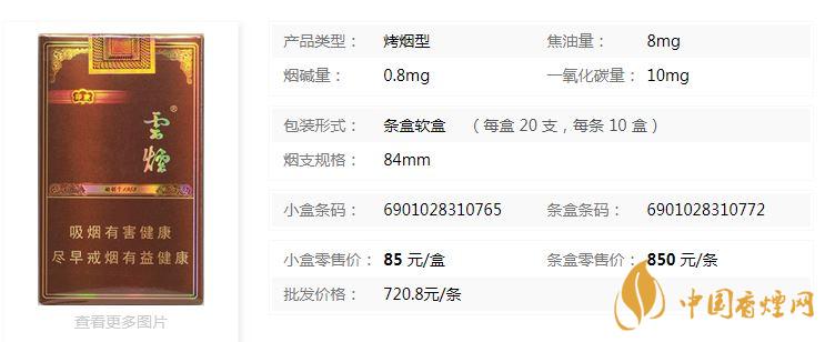 云煙軟印象多少錢一包2020價格參數