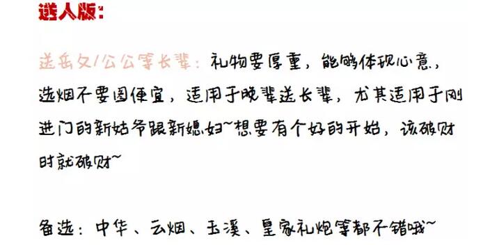 2018最新春節送禮清單 不同的場景送禮送什么必買香煙清單